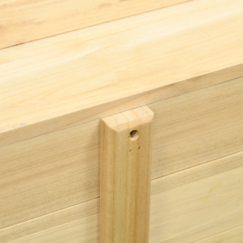 Outsunny Houten plantenbak met zitbank, weerbestendig, 240 cm x 42 cm x 32 cm, Blauw + Natuurlijk