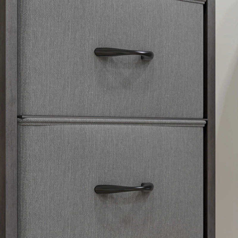 HOMCOM Four-Tier Industrial Display Shelf, with Bottom Drawers