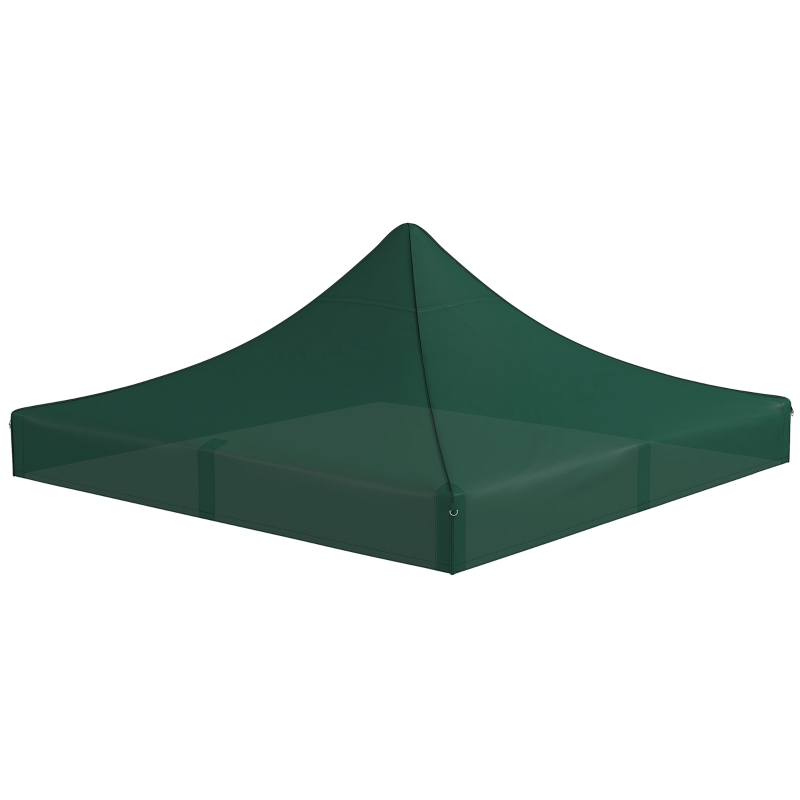 Outsunny Toldo de Substituição 3x3 m para Pérgola de Jardim Cobertura de Substituição para Tenda Dobrável Verde Escuro