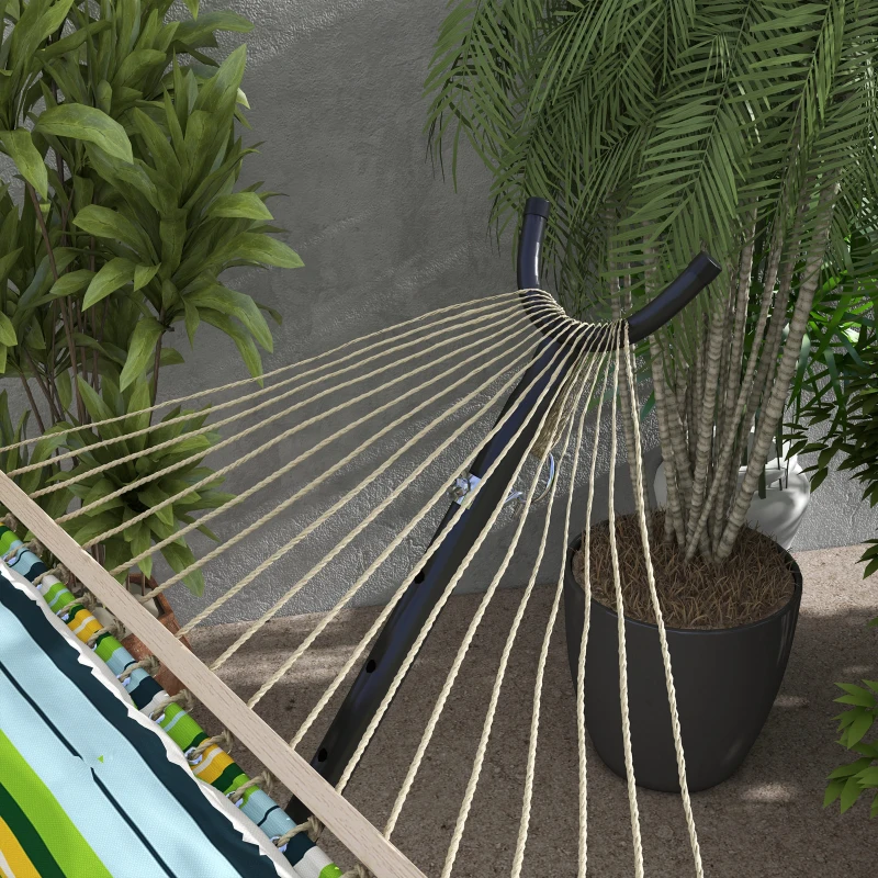 Outsunny Hangmatstandaard Hangmatframe, weerbestendig, verstelbare afmetingen, 290 cm x 120 cm x 115 cm, Zwart