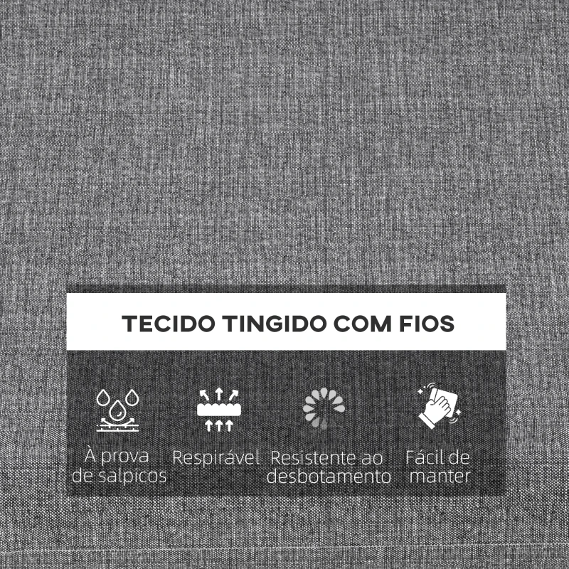 Outsunny Conjunto de Almofadas para Cadeiras 47x47x7 cm Conjunto de 4 Peças Almofadas para Cadeiras de Jardim Impermeáveis Cinza