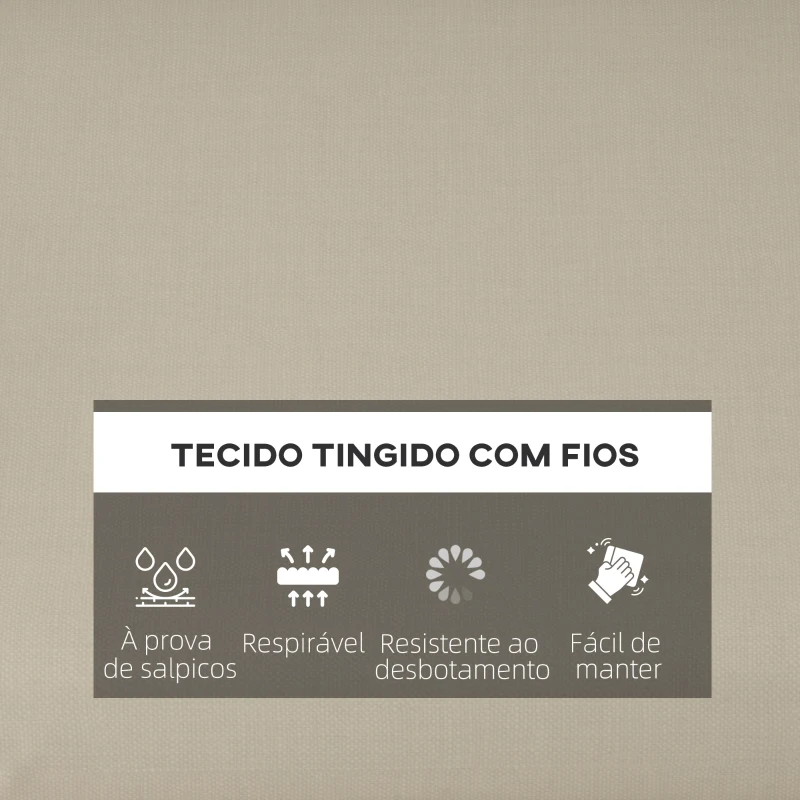 Outsunny Conjunto de Almofadas para Cadeiras 47x47x7 cm Conjunto de 4 Peças Almofadas para Cadeiras de Jardim Impermeáveis Bege