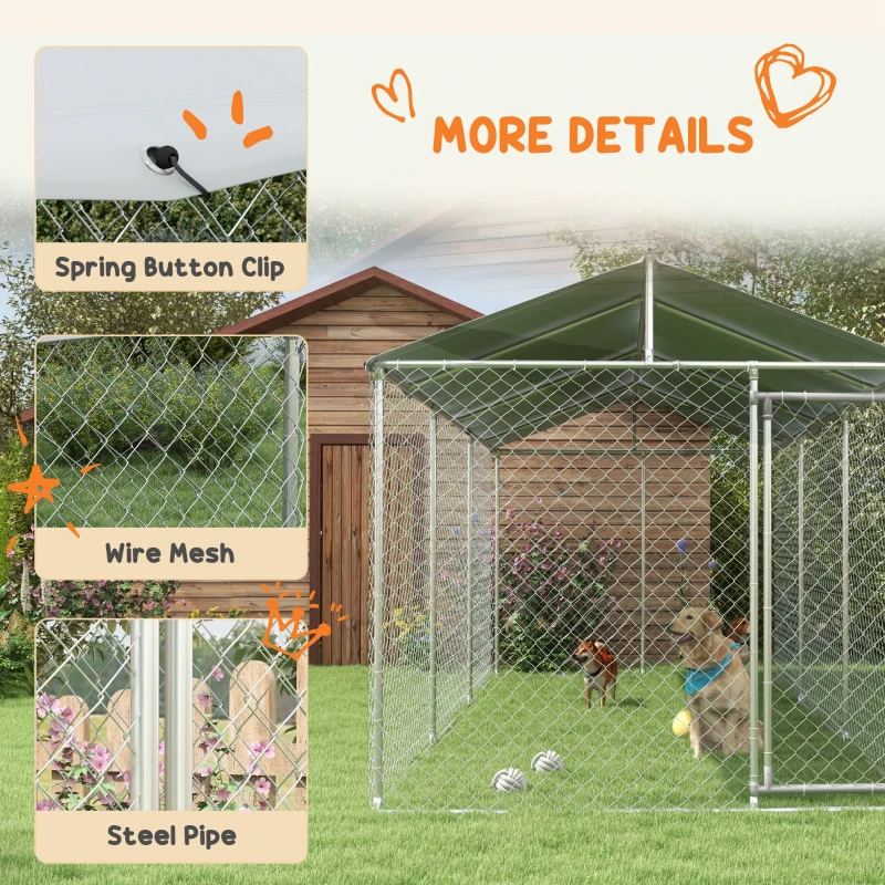 PawHut Cusca de 6 x 2,3 x 2,3 m pentru Caini, de Exterior(m-7)