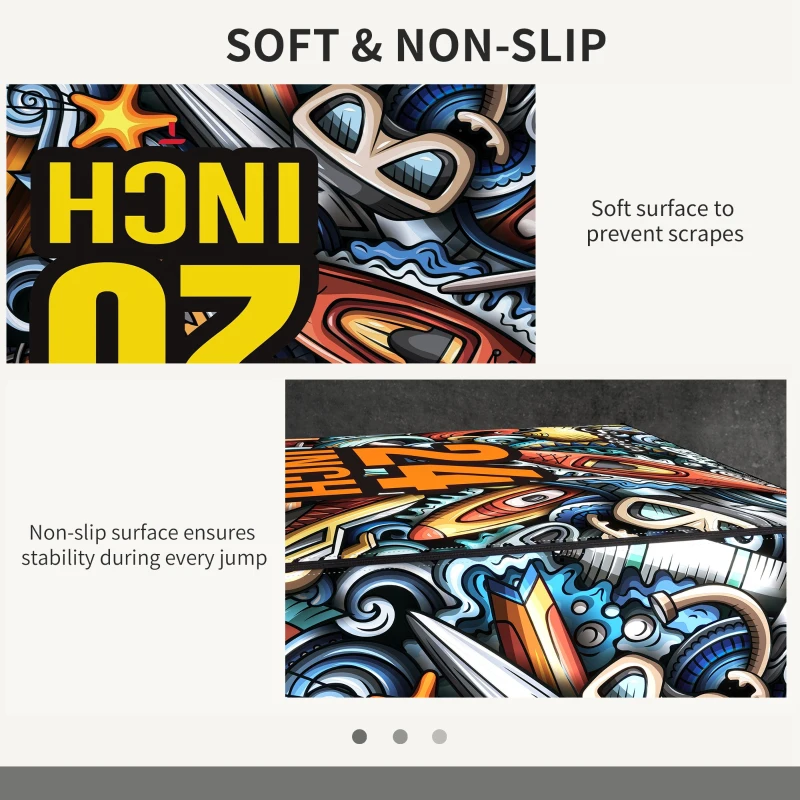 SPORTNOW Cutie Polimerică Plyo, Cutie pentru Sărituri Antiderapantă și Antrenament de Forță, 61x51x41 cm, Multicolor