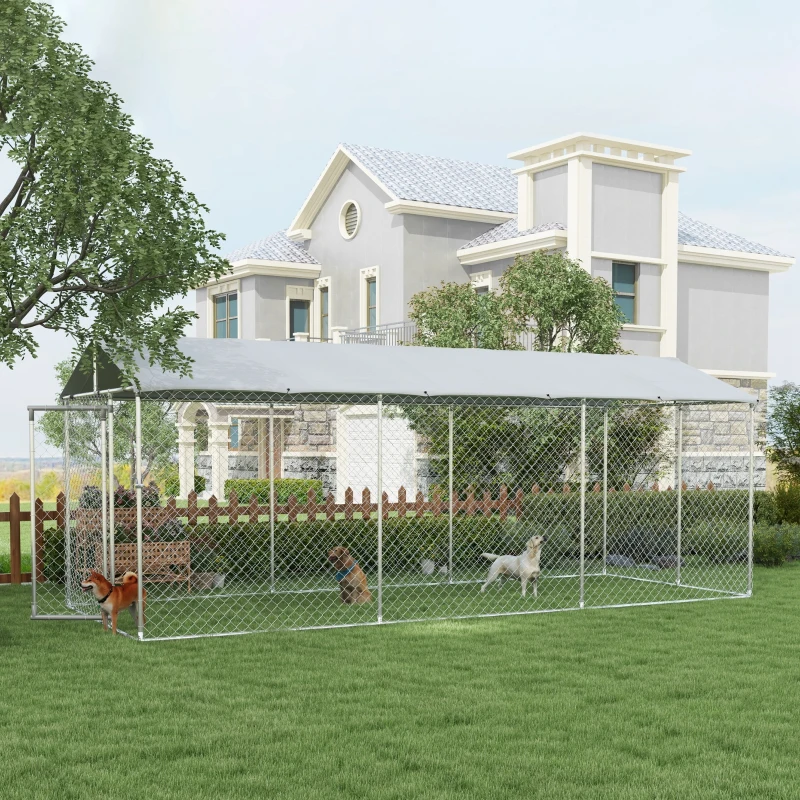 PawHut Cusca de 6 x 2,3 x 2,3 m pentru Caini, de Exterior(m-2)