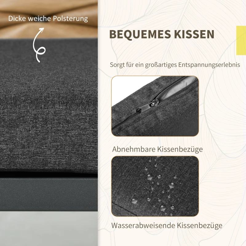 Outsunny Moderne Zwarte Tuinstoelen - Weerbestendige Buitenstoelen voor Terras - Afmetingen 57 x 58 x 87 cm