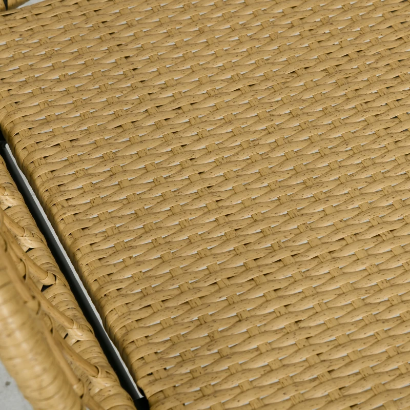 Outsunny Lounge-Set Rattan Zitgroep, Buitenmeubelset in Boho-stijl, 5-delig, 145 x 70 x 78 cm, Crème + Natuur + Zwart