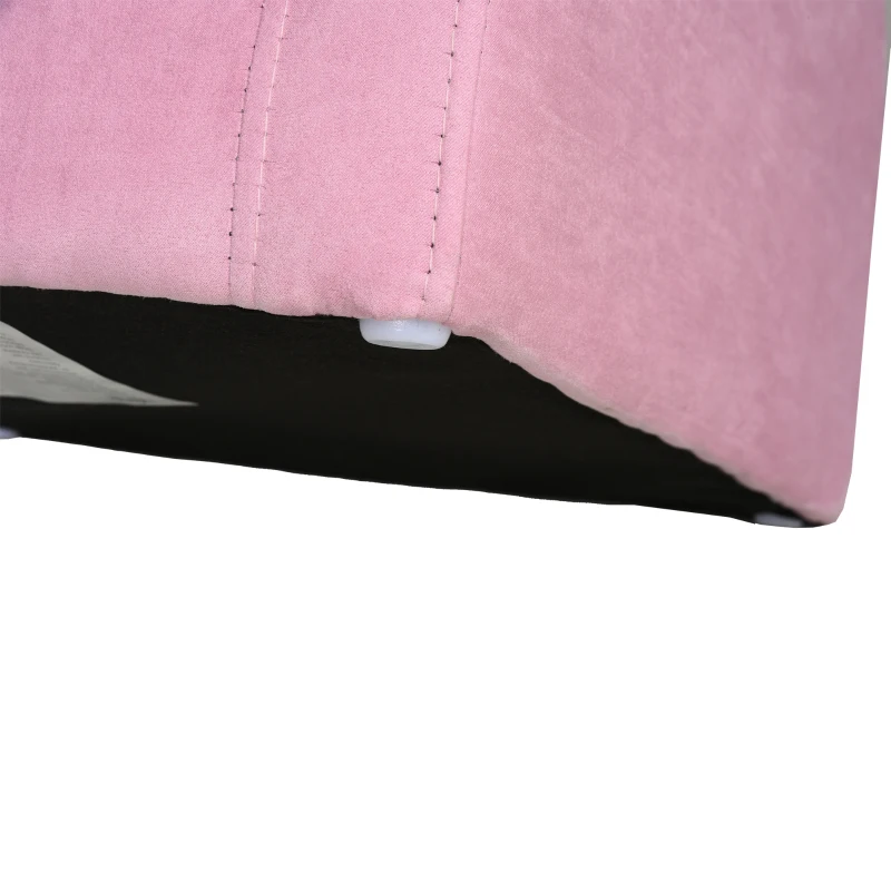 HOMCOM Divano Letto Bambini 2 in 1 Pieghevole Morbido Flanella Schiuma 3-4 Anni Camera Rosa