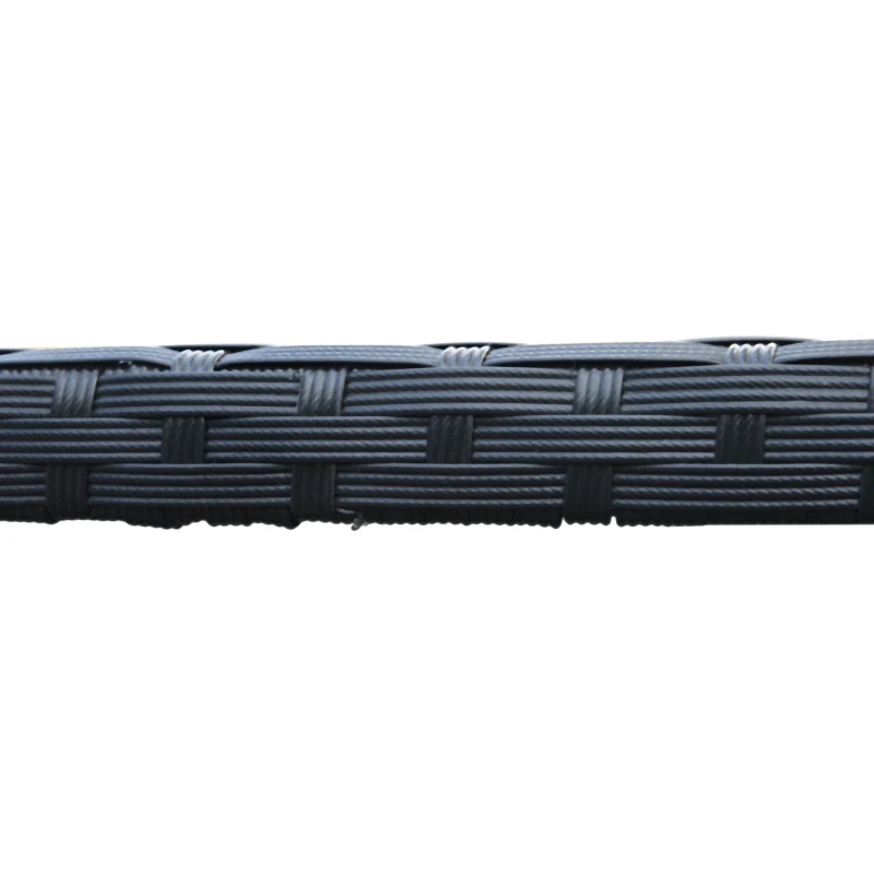 Outsunny 6 Seater Rattan Garden Furniture Dining Set, Cushion Filled Chair, Glass-top Table - Black/Cream