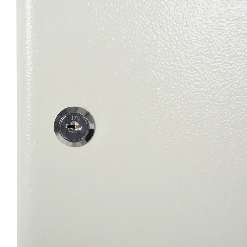 HOMCOM Armadio Chiavi Sicurezza 93 Ganci Etichette 2 Serrature Accessori di Montaggio Inclusi Beige