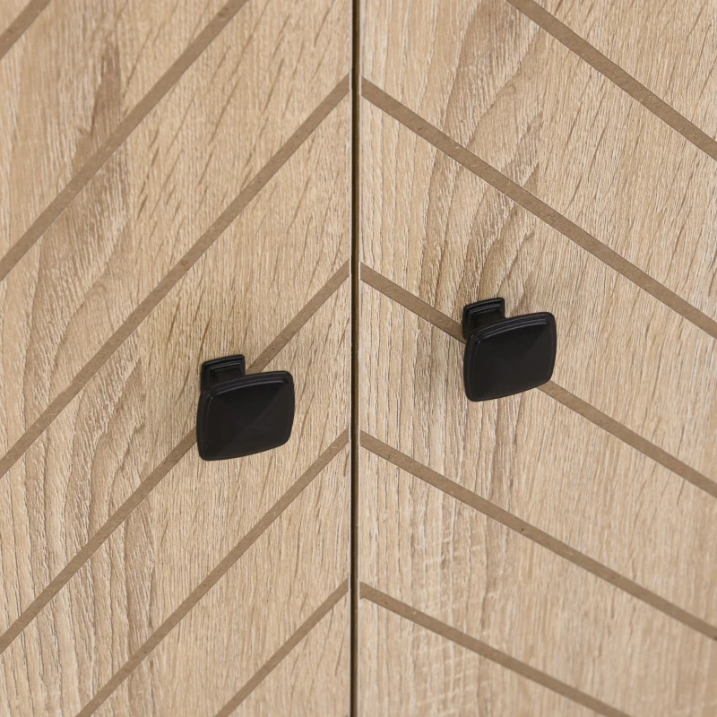 HOMCOM Armadio MDF 2 Ripiani Maniglie in Acciaio, Organizer da Tavolo, 80L x 29,5P x 80A cm, Rovere