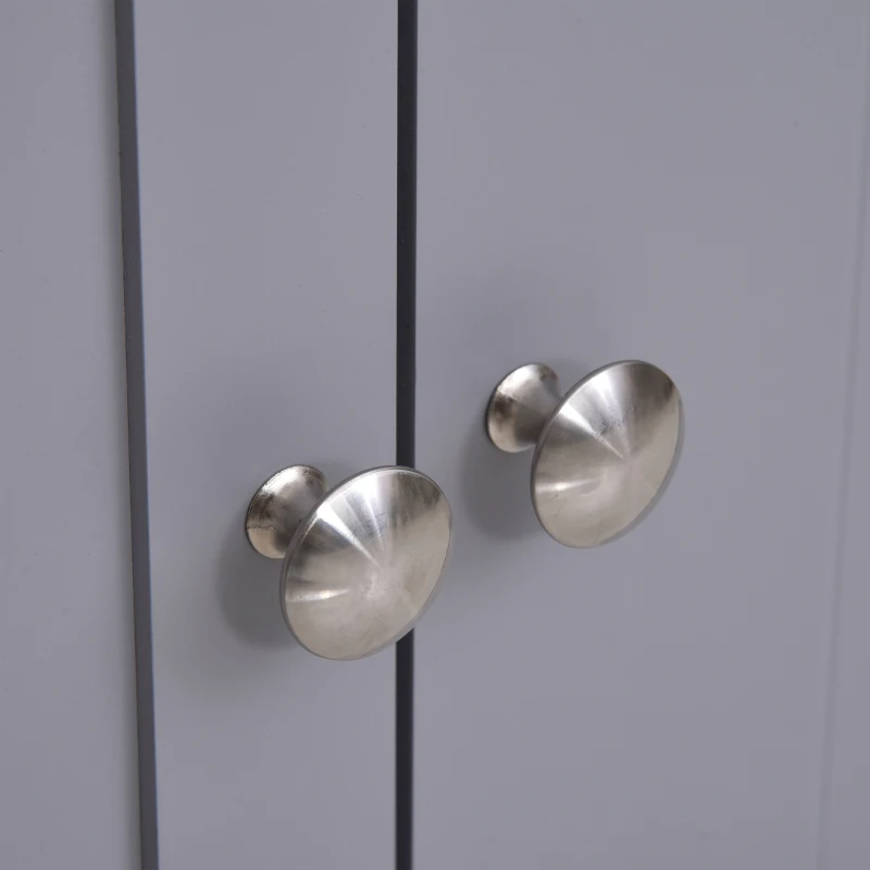 kleankin Mobile Sottolavabo a 2 Ante con Ripiano Regolabile, Armadietto Bagno Salvaspazio con Intaglio a U, 60x30x60 cm, Bianco e Grigio