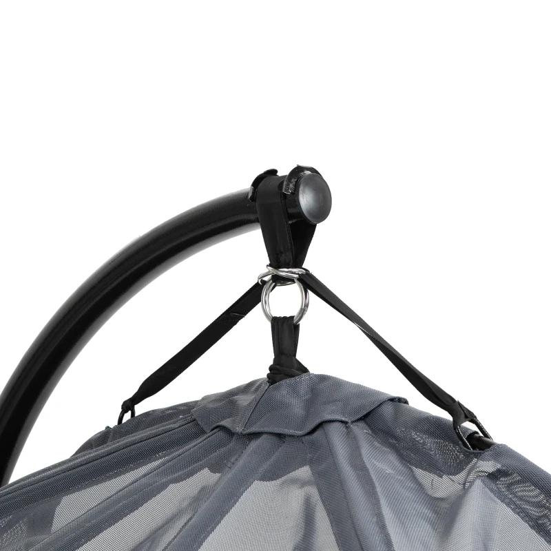 Outsunny Double Hanging Egg Chair 2 Seaters Texteline Swing Hammock Chair with Stand, Cushion and Folding Design, for Indoor and Outdoor, Grey