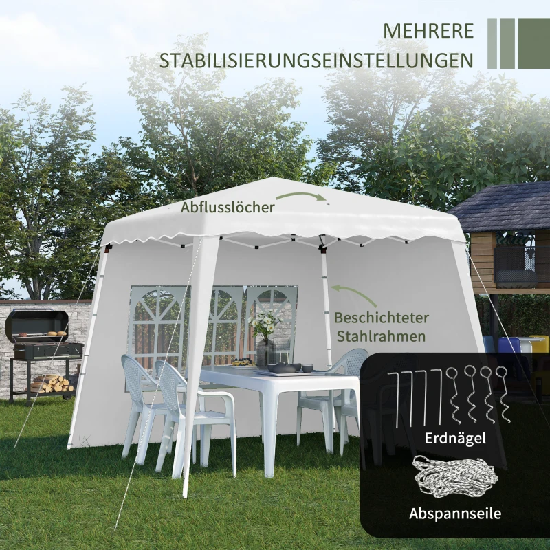 Outsunny Pop-up Paviljoen Faltpaviljoen, inclusief afstandsbediening, weerbestendig, 240 x 240 x 250 cm, Wit