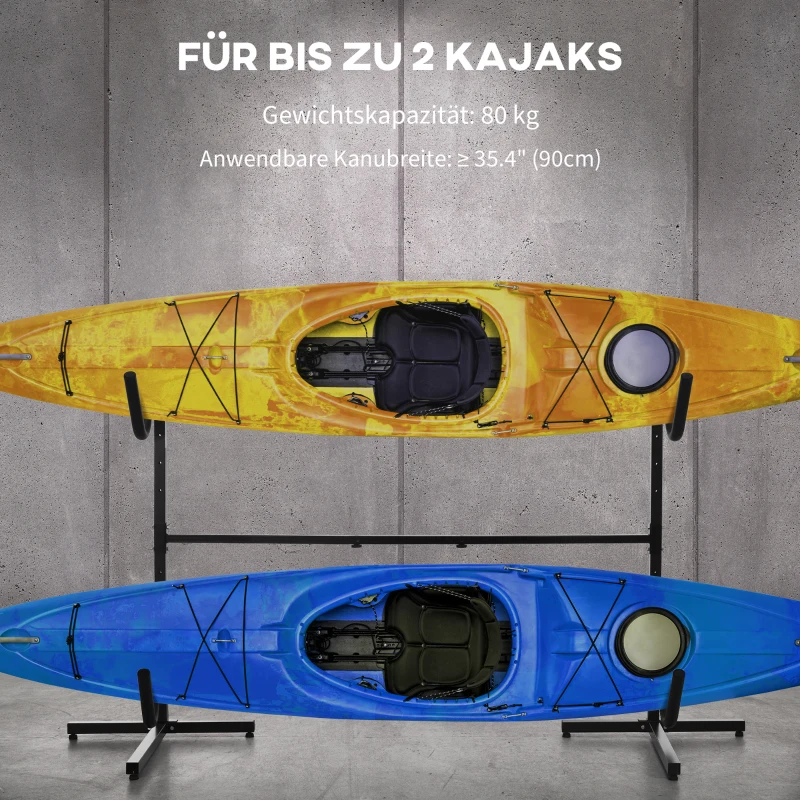 SPORTNOW Kajak, surfboard en stand-up paddle houder - Verstelbaar metalen frame (144-180 cm)