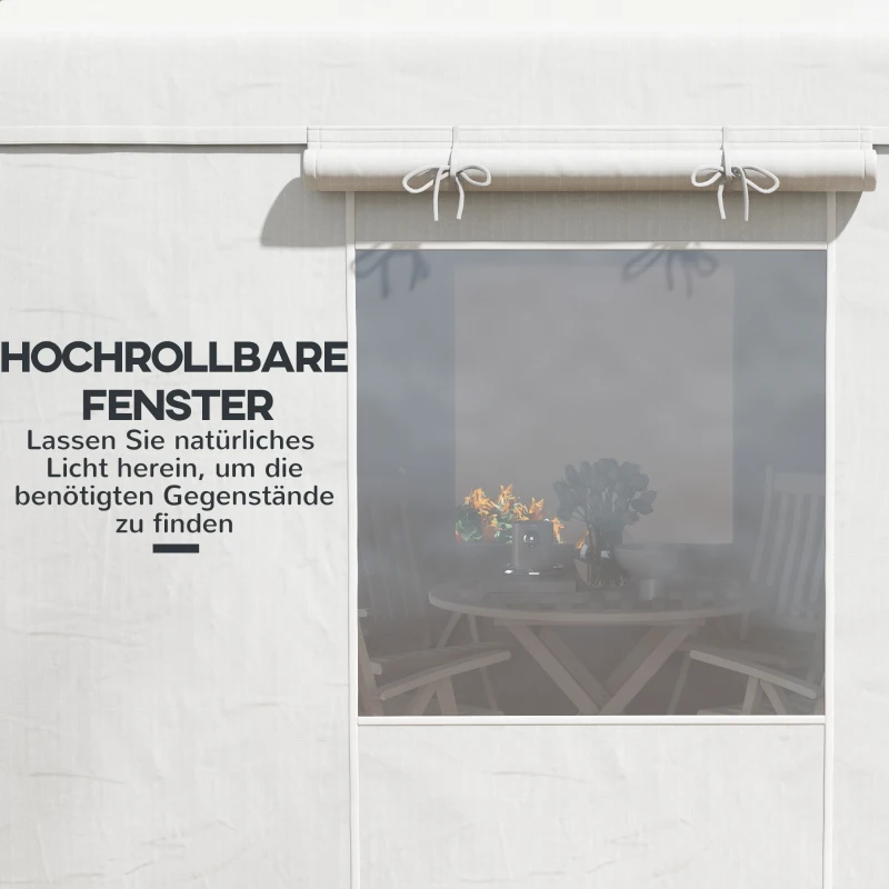 Outsunny Vervangend dak voor paviljoen, vervangende luifel, weerbestendig, 360 x 300 x 270 cm, wit