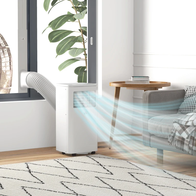 HOMCOM Ar Condicionado Portátil 7000 BTU 760 W com Ecrã LED para 8-15 m² 30x34x69,4 cm Branco