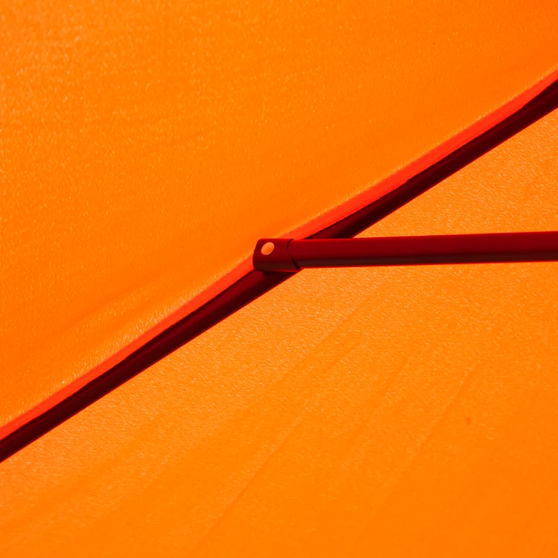 Outsunny 2.7M Garden Parasol Umbrella with Tilt and Crank, Outdoor Sun Parasol Sunshade Shelter with Aluminium Frame, Orange