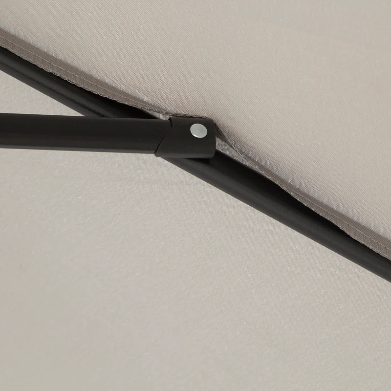 Outsunny 3m Parasol Patio Umbrella, Outdoor Sun Shade with Tilt and Crank Handle for Balcony, Bench, Garden, Light Grey