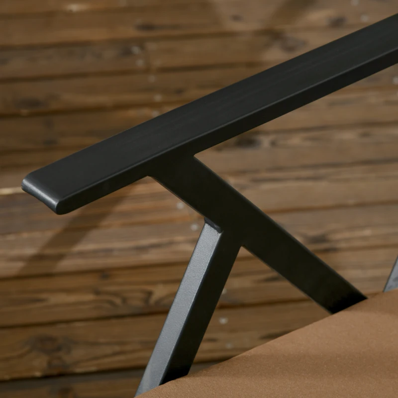 Outsunny Conjunto de Jardim de 4 Peças em Vime Sintético com 2 Poltronas 1 Sofá de 2 Lugares e 1 Mesa de Vidro Marrom e Preto