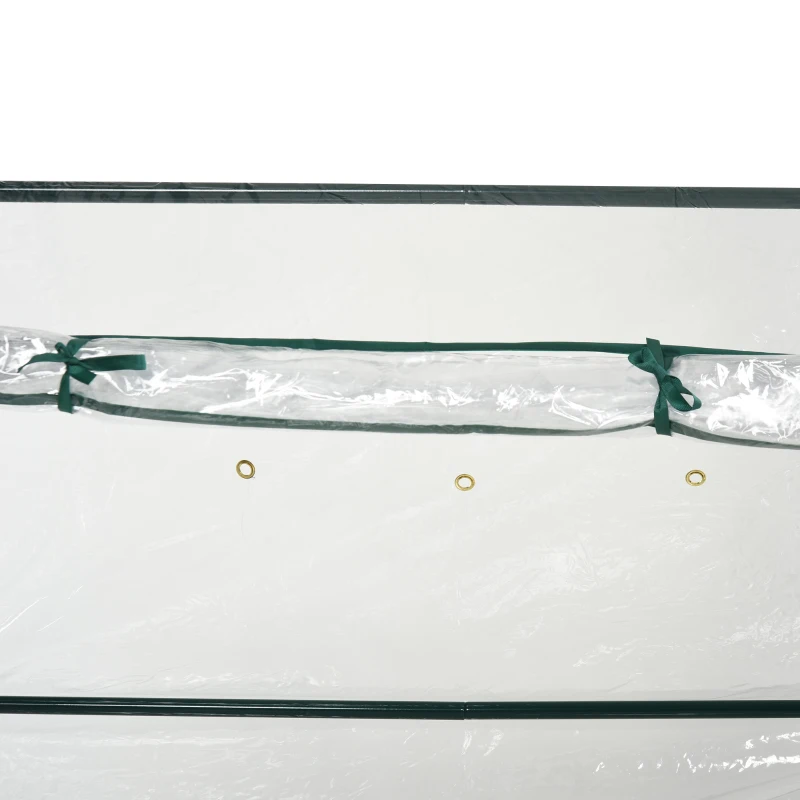 Outsunny Serre de Jardin Serre à tomates 1L x 0,5l x 1,5H m Porte zippée déroulante Acier thermolaqué PVC Haute densité 140 g/m² Anti-UV