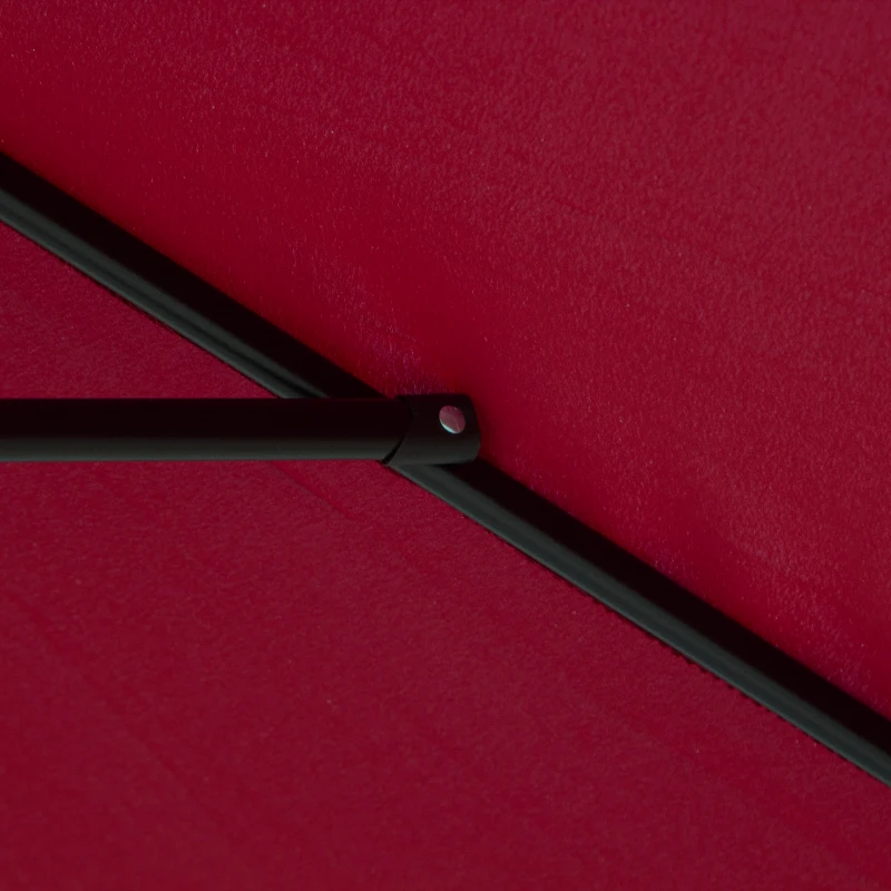 Outsunny 2.7M Patio Tilt Umbrella Sun Parasol Outdoor  Garden Sun Shade Aluminium Frame with Crank Wine Red