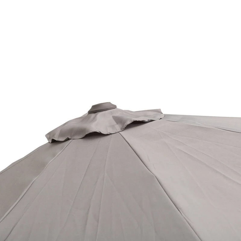 Outsunny 3m Cantilever Parasol, Rotates 360 Degrees, Hanging Parasol w/Hand Crank Aluminium Frame, Cross Base Included, Grey