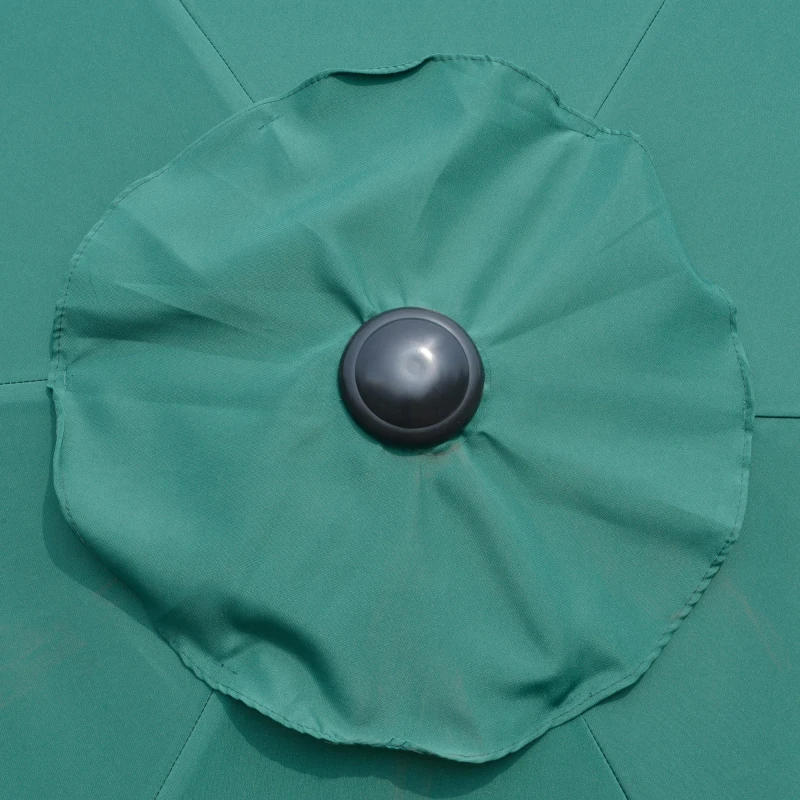 Outsunny 2.6M Garden Parasol Umbrella with Tilt and Crank, Outdoor Sun Parasol Sunshade Shelter with Aluminium Frame, Green