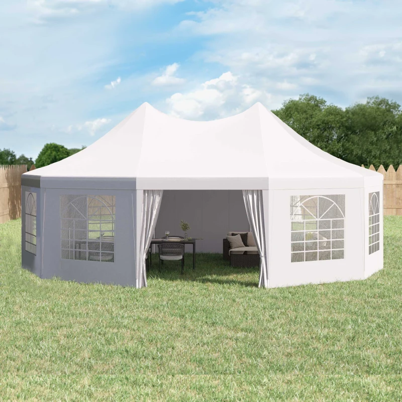 Outsunny 9x7m Waterproof Marquee Canopy-White