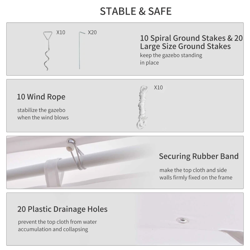 Outsunny 9x7m Waterproof Marquee Canopy-White