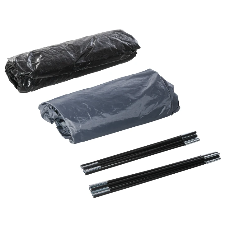 Outsunny Tenda de Campismo para 2-3 Pessoas Tenda de Campismo com Janelas 2 Bolsos e Bolsa de Transporte 300x250x130 cm Cinza e Azul