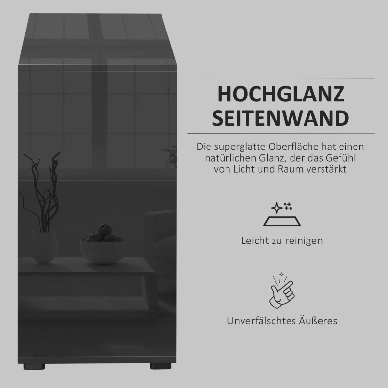 HOMCOM Dressoir Buffetkast, 2 Laden, 2 Kasten, 105 cm x 40 cm x 76 cm, Zwart(m-5)