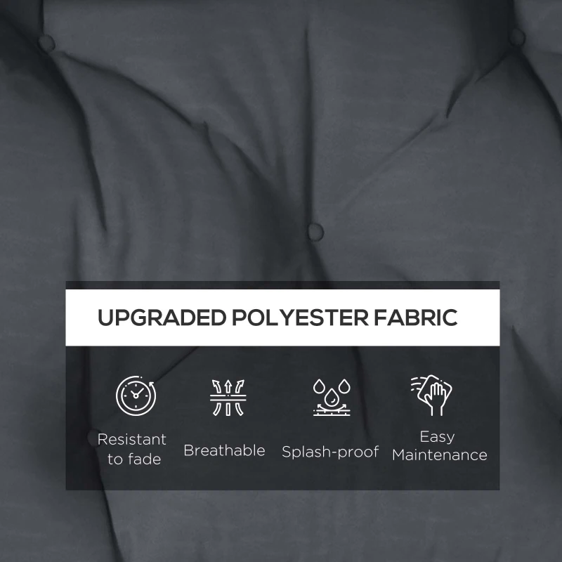 Outsunny Set de 2 Perne pentru Sezut si Spatar pentru Exterior pentru Paleti, Perne de Sezut Hidrofobe, Gri Carbune