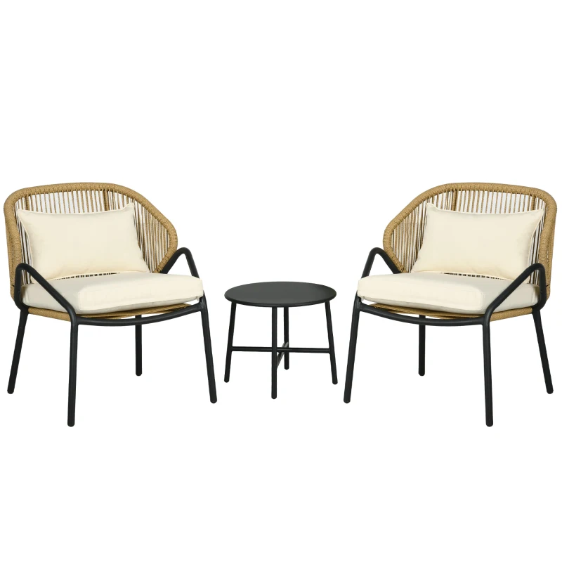 Outsunny Set pentru Bistro din 3 Piese pentru Terasa cu Scaun