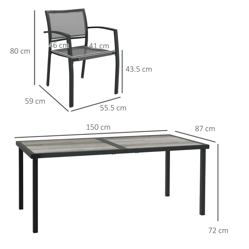 Outsunny Set de Luat Masa din 7 Piese pentru Gradina