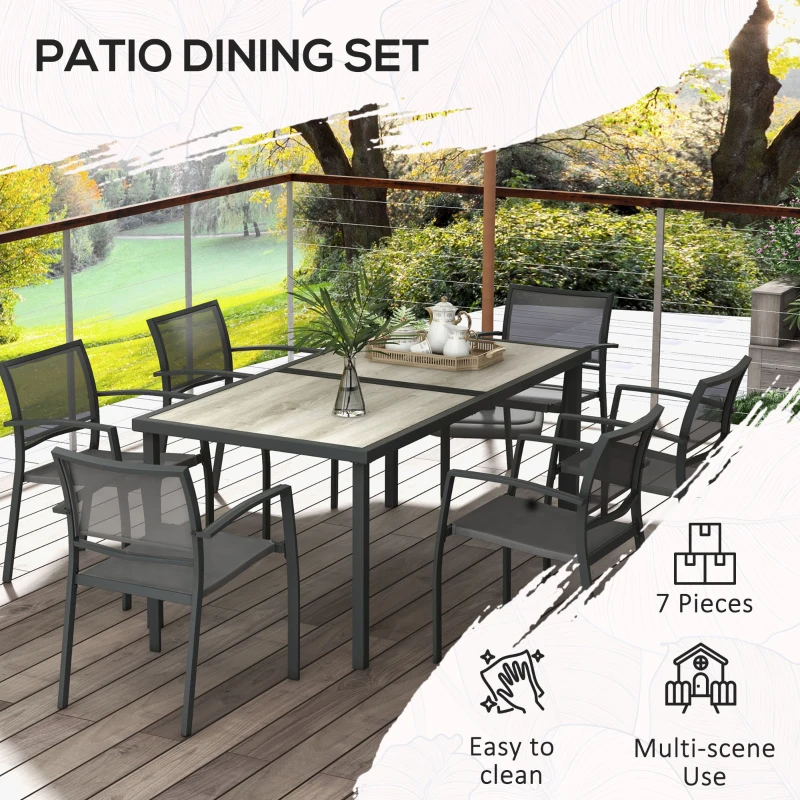 Outsunny Set de Luat Masa din 7 Piese pentru Gradina
