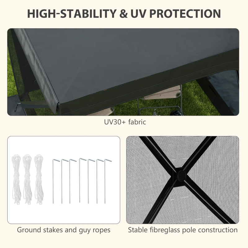 Outsunny Cort Copertina Pliabil de 2 x 2,5 m, Cort de Camping