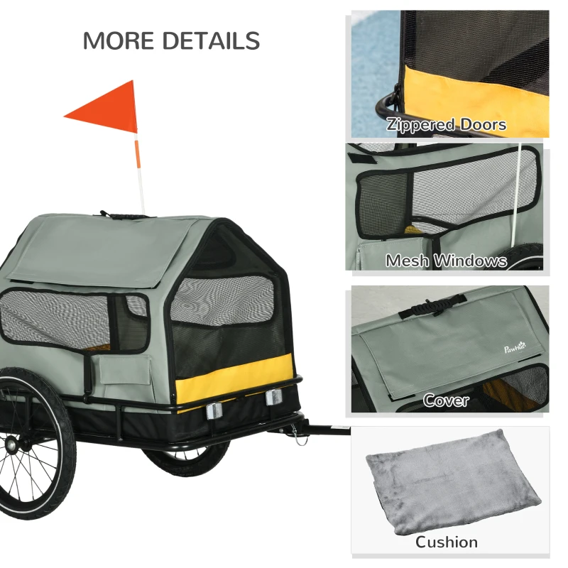 PawHut Remorca pentru Biciclete 3 in 1 pentru Caini, Transport