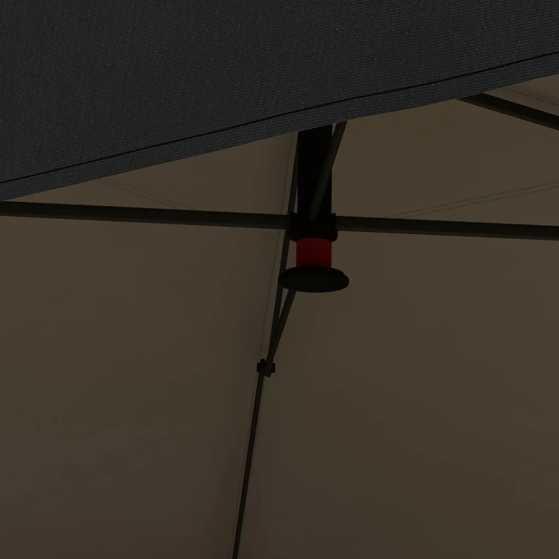 Outsunny Gazebo Pieghevole 3.6x3.6m con Apertura a Bottone, Altezza Regolabile e Borsa con Ruote, Nero