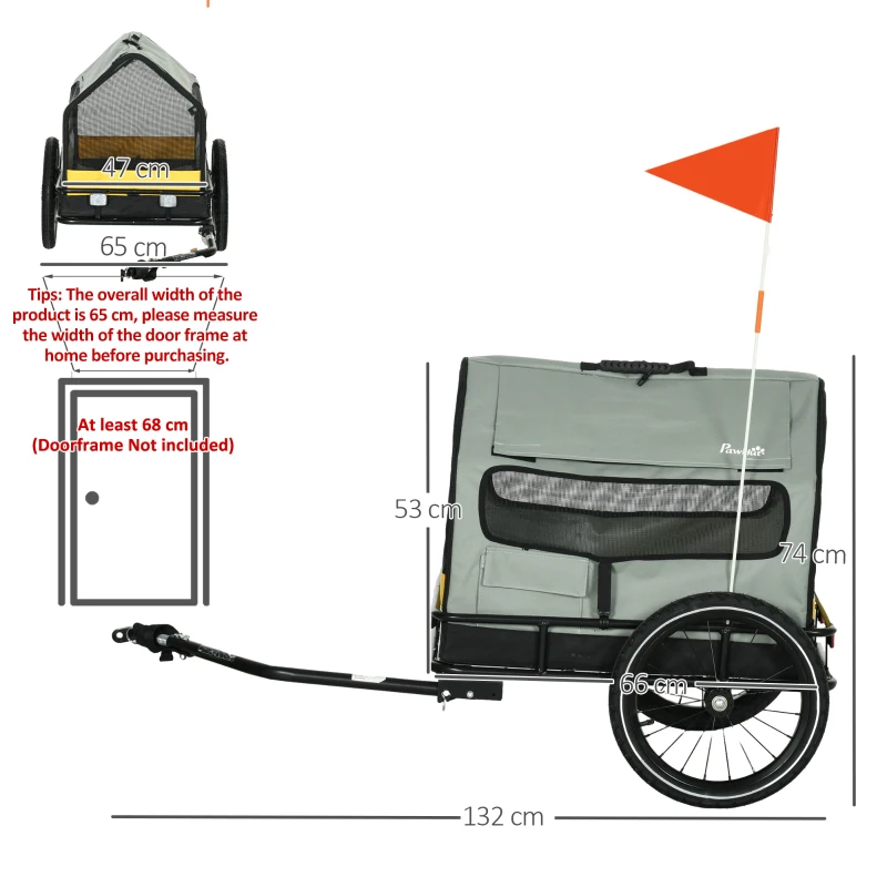 PawHut Remorca pentru Biciclete 3 in 1 pentru Caini, Transport