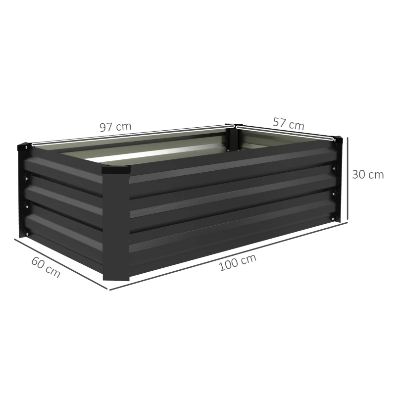 Outsunny Set de 2 Paturi Galvanizate Inaltate pentru Gradina
