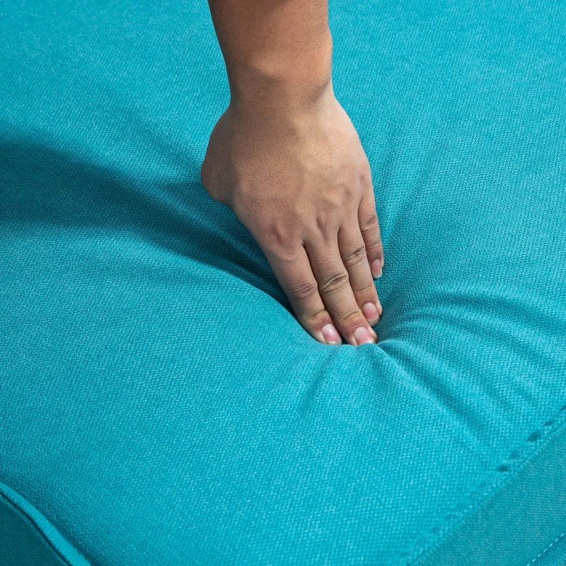 HOMCOM Canapea Secțională Convertibilă, Canapea în Formă de L cu Taburet Otoman Reversibil și Perne, 222x154,5x71 cm, Albastru