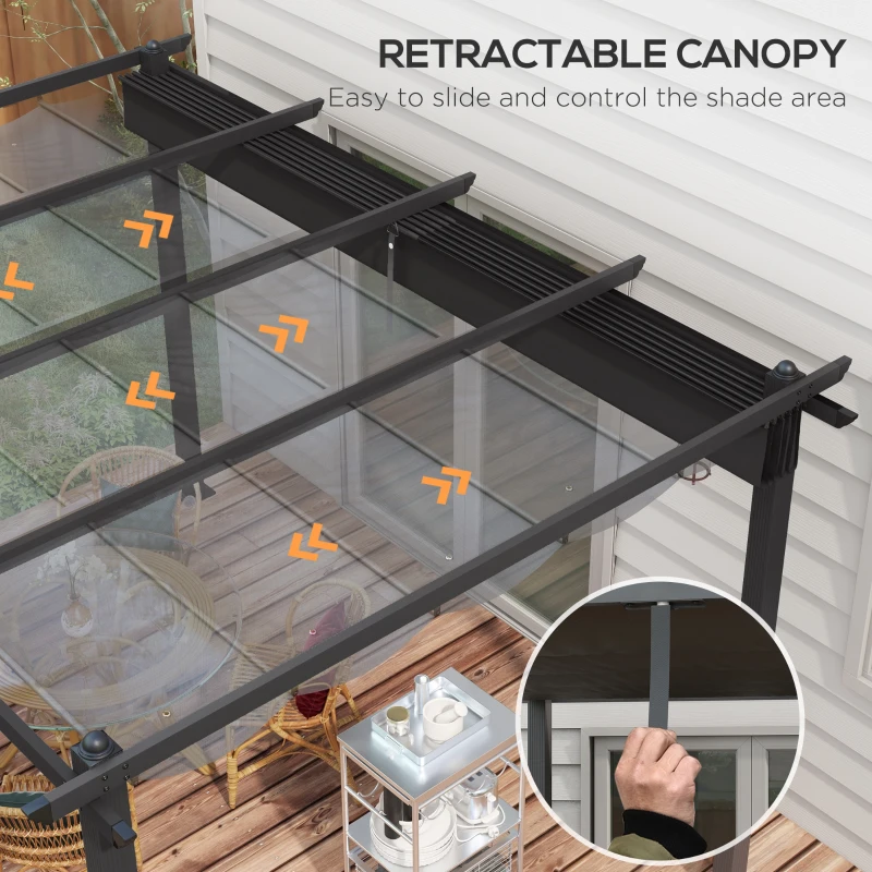 Outsunny Pergola cu Acoperis Retractabil de 3 x 4 (m)