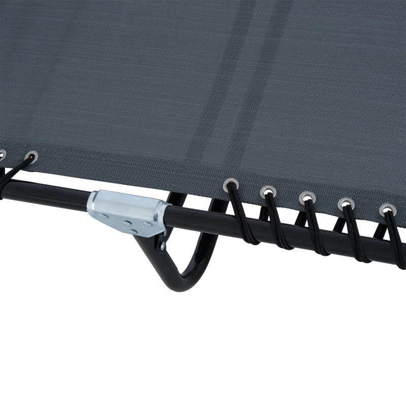 Outsunny Folding Sun Lounger, 3 Positions-Grey