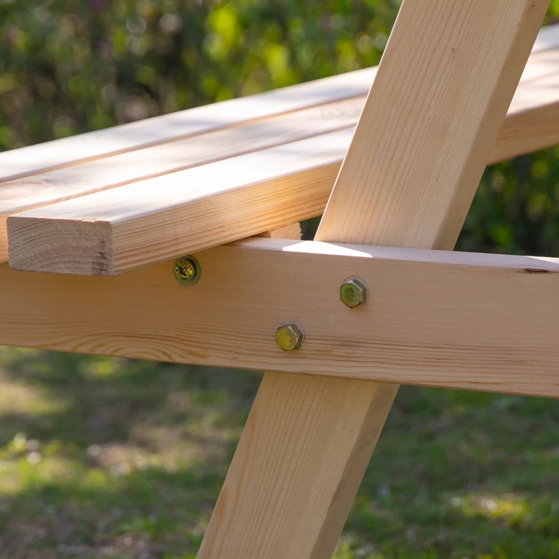 Outsunny 4-Seater Wooden Picnic Bench Set-Fir Wood