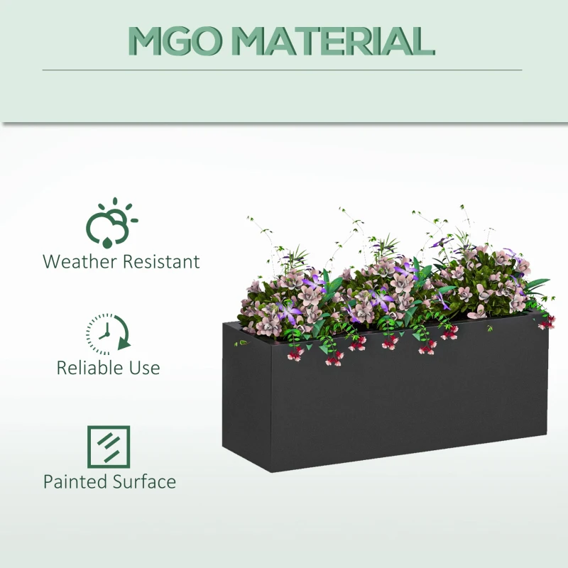 Outsunny Set 2 Jardiniere Exterior – MGO cu Drenaj & Design Stivuibil
