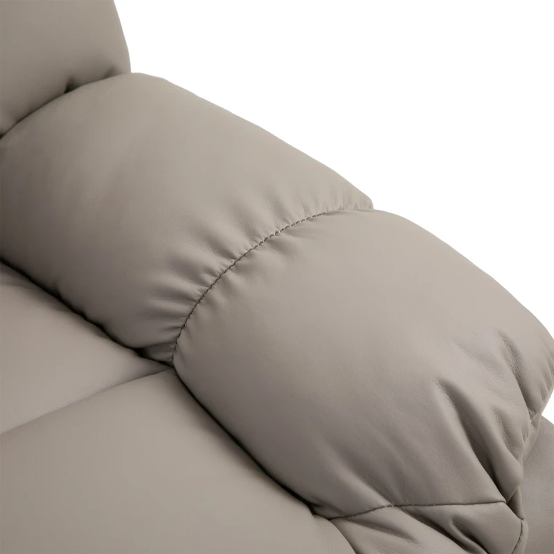 HOMCOM Poltrona Relax con 8 Punti Massaggio e Reclinazione a 165° in Finta Pelle, Grigio