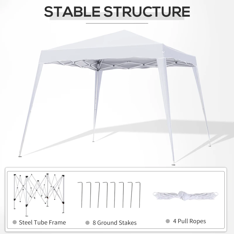 Outsunny 3 x 3m Pop Up Gazebo, Water Resistent, Foldable, w/Carrying Bag-White