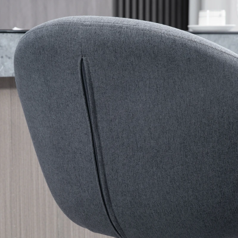 HOMCOM barkruk 92-112cm In hoogte verstelbare barkruk met linnenlook Donkergrijs