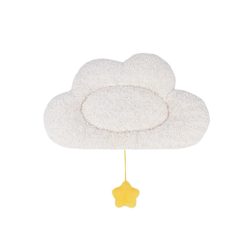 ZEZE Cuscino per Gatti a Forma di Nuvola, Morbido e Termico, di Colore Bianco